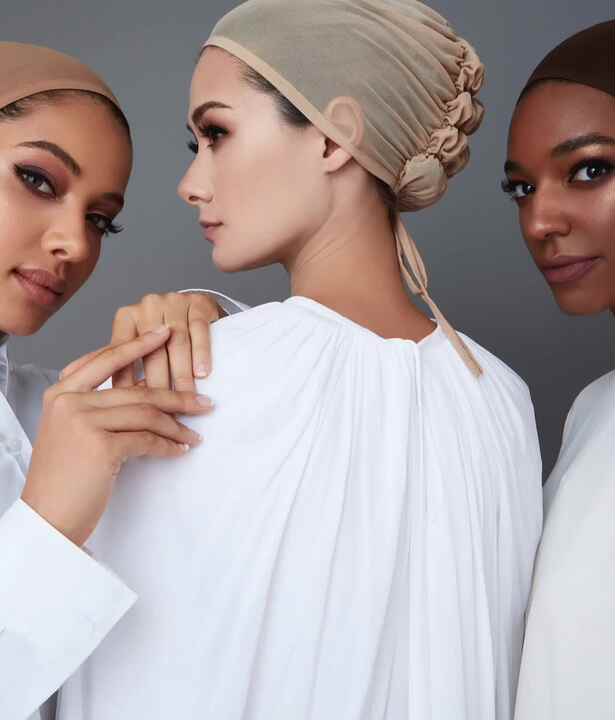 Hot Selling New Solid Color Mesh Breathable Stretchy Bottom Cap Muslim  Women Inner Hijab Underscarf Bonnet With Tie Rope Turban