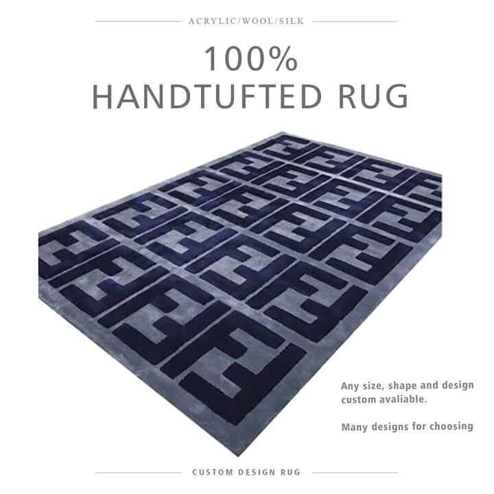 Large Size 600x600cm Japanese Indonesia India Style Embroidery Wool Silk  Area Rug and Carpet for Home - Main Image