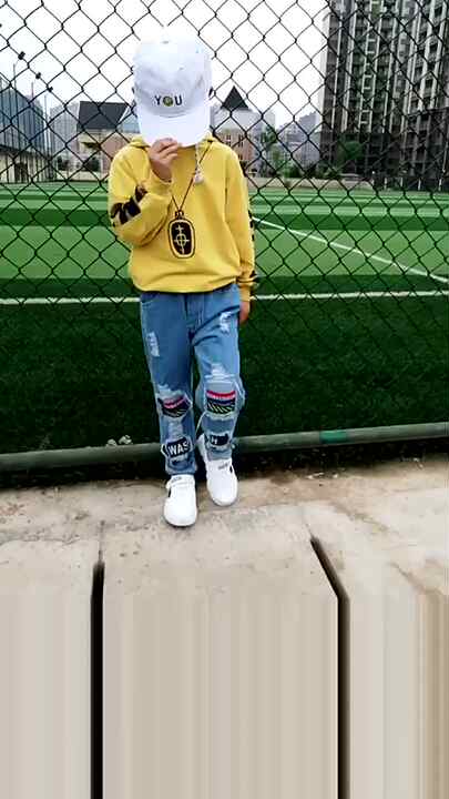Shop 2022 Wholesale Patchwork Kids Jeans Blue Ripped Style