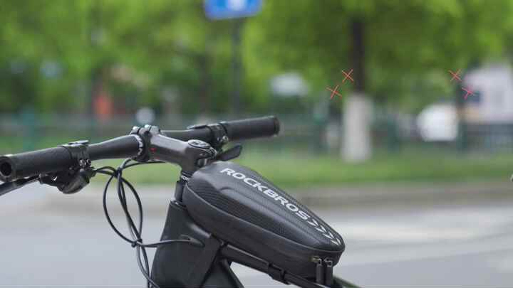 Sacoche De Vélo Rockbros Rigide, Pour Cadre, Pour Tube Superieur 1 4l Noire