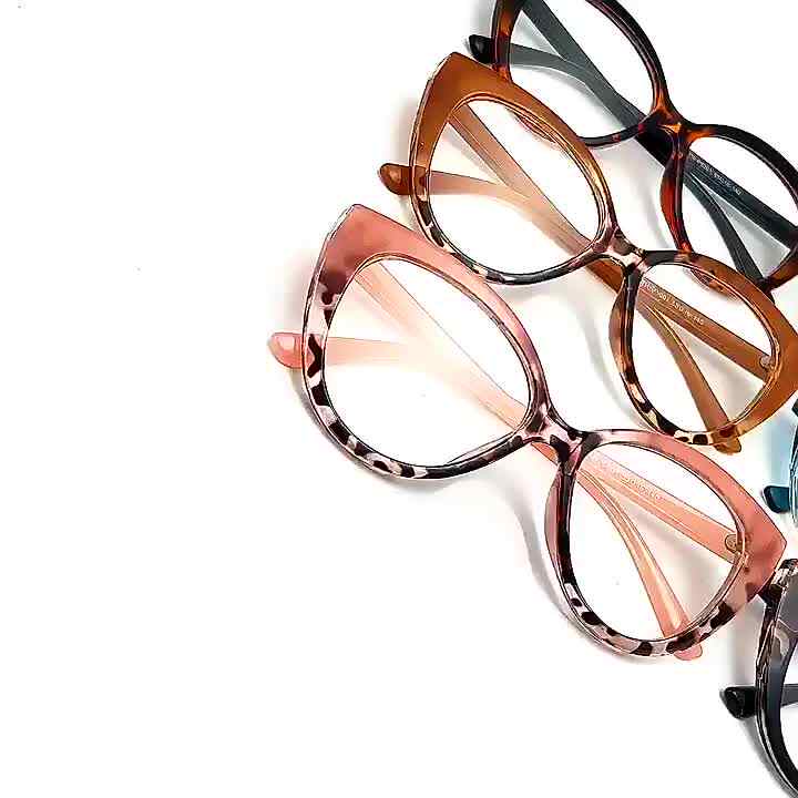 Custom Vintage Oversized Cat Eye 2023 Newest Anti Blue Light Glasses Frame  Sexy Women Fashion Eyewear Colorful Eyeglasses Frame