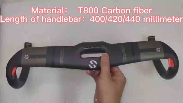 Guidon de vélo sans filetage TOSEEK en fibre de carbone 31,8 mm 400/420/440 mm