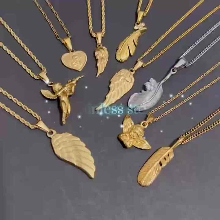 Stainless Steel Bow and Arrow Charms Necklaces Pendants