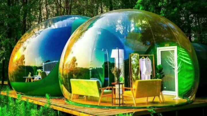 Aoyu Manufacturing Two Bubble Tent Luxury Camping Outdoor House Customized  Backyard and Garden Easy to Use
