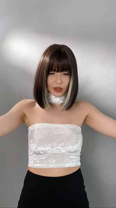 7JHH WIGS Yiwu Wholesale Mixed Black with White Bob Wigs
