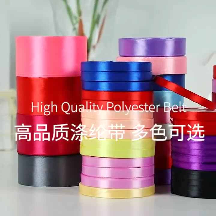 5/8" Single Face Satin Ribbon Spool - 100 Yards, Polyester, Assorted Colors, For Crafts & Gift Wrapping