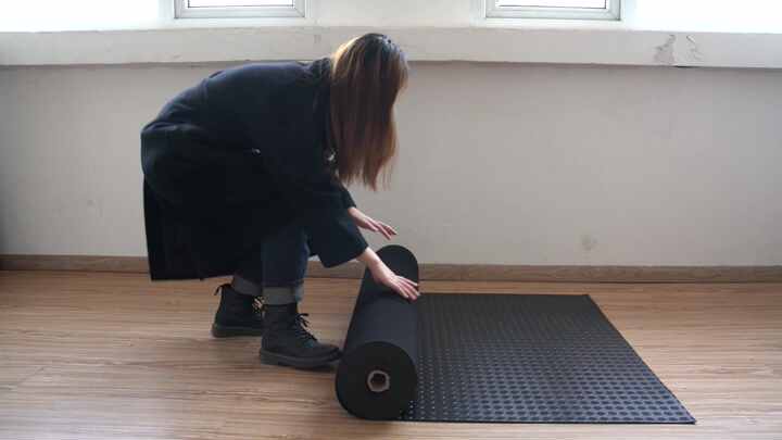 Eco-friendly Black Diamond Tread Pattern Anti-Slip Rubber