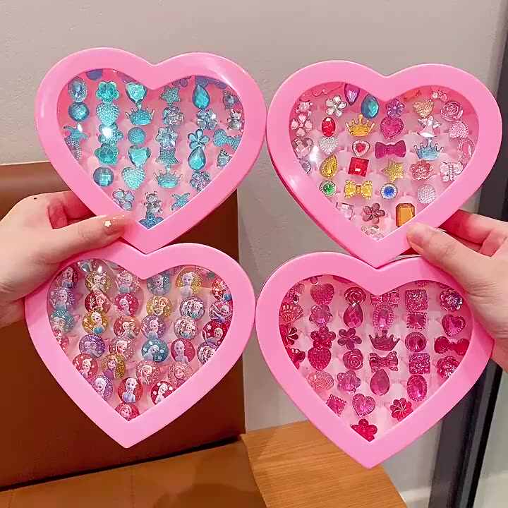 6pcs/set Gummy Bear Rings For Women Girls Candy Color Fashion