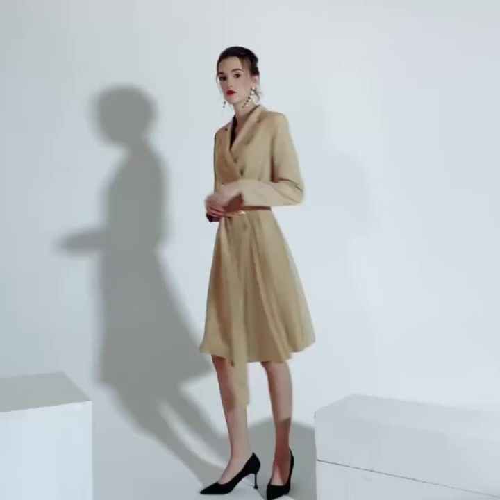 ハーリップトゥ belted dress trench coat キャメル M ハーリップトゥ Belted Dress Trench Coat taupe M herlipto