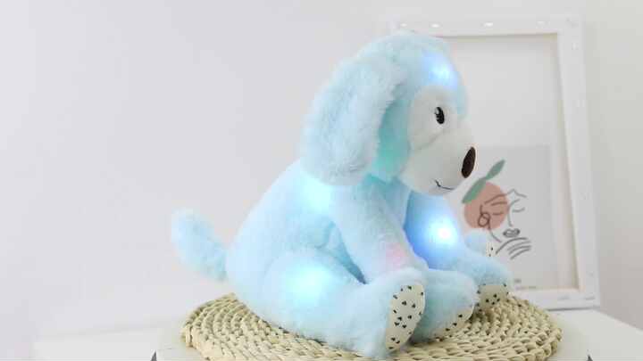 Light Up Husky Stuffed Animal ??? 8'' Glowing Plush Dog With LED Night Light For Kids & Toddlers