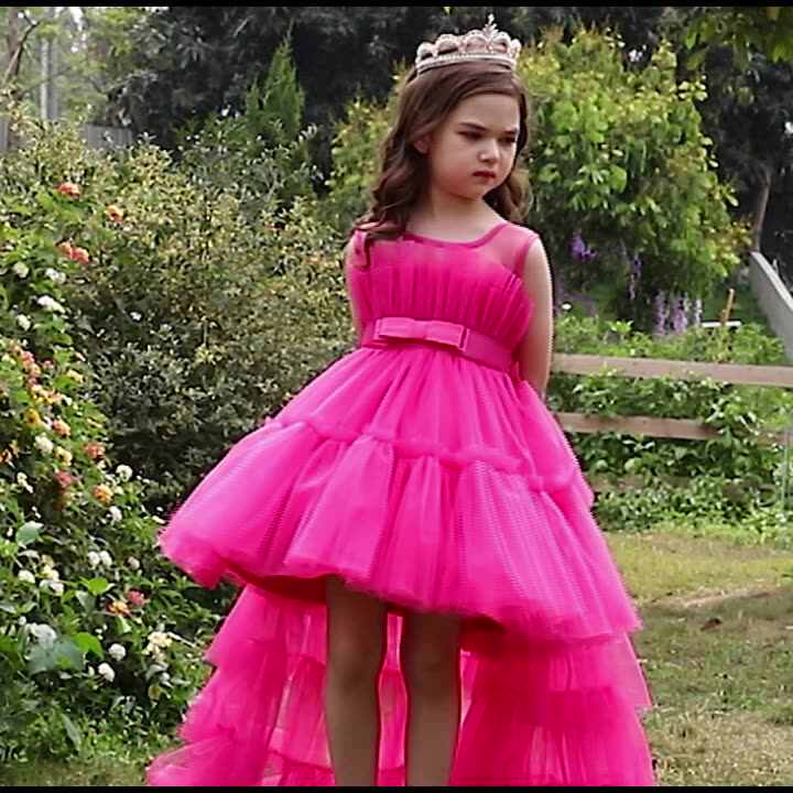 party dress age 8 Afdoent Girls Dress Kids Top Ruffle Dress Asymmetrical Layered Party Dresses For Wedding Birthday Celebration Fashion 13-14 Years, Girl's, Blue