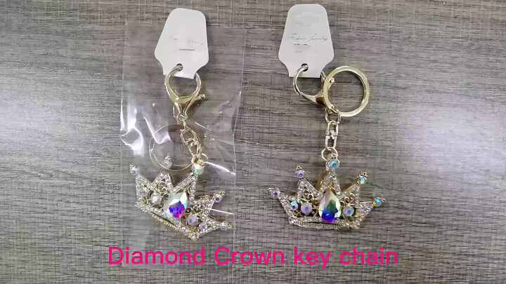 Bling Crystal Queen Crown Keychains Lovely Decorations