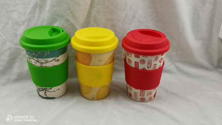 100% Recycled Alternative to Plastic glassware Bamboo Fiber Cup