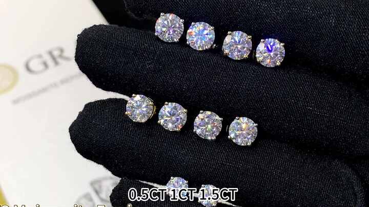 Factory Price Screw Back GRA Diamond Moissanite Stud Earrings 5MM
