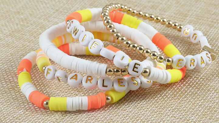 Set 14 Braccialetti Dell'Amicizia Ispirati A Taylor Swift Album - Perline In Pasta Polimerica, Elastici, Multicolore, 17-18 Cm