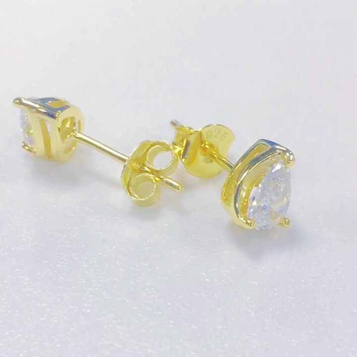 Orecchino Mini Pin Stella Argento Sterling 925 Dorato