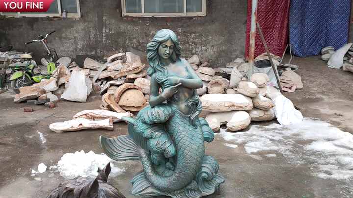 オーシャンビーチ屋外金属製大型ブロンズ人魚像彫刻| Alibaba.com