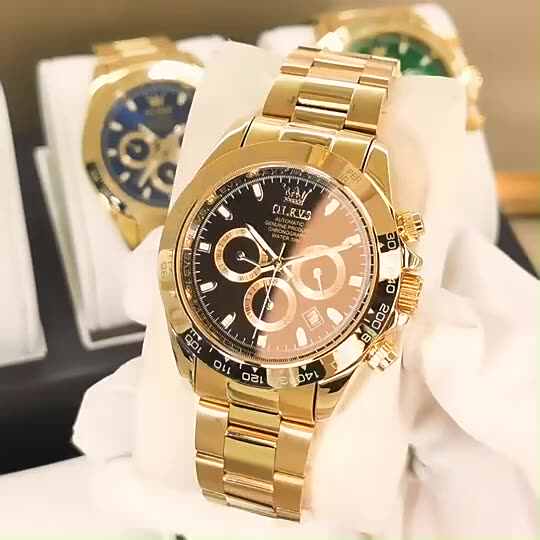 Olevs 6638 Gold Original Brand Automatic Mechanical Wristwatch Chronograph  Luminous Hands Waterproof Watch for Men Montre Reloj