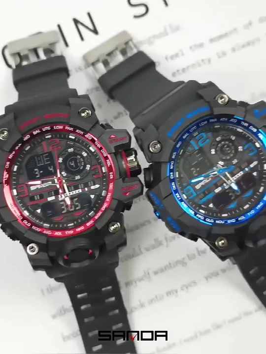 SANDA3133トップブランドスポーツウォッチマン防水デジタルクォーツ