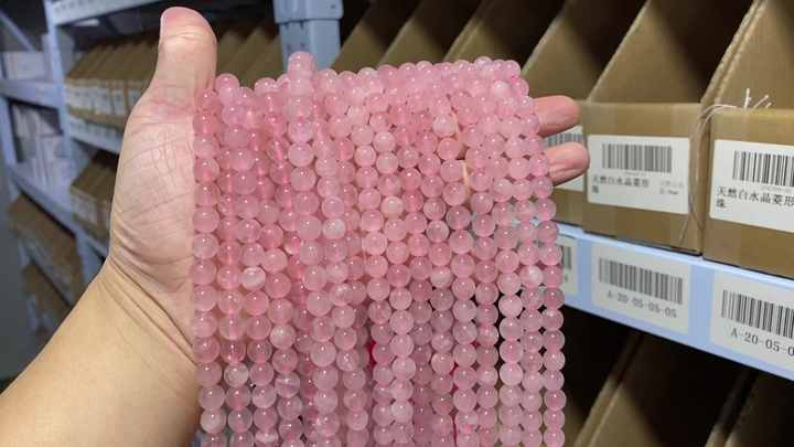 Wholesale 100% Natural Rose Quartz Beads Pink Ice Rose Beads