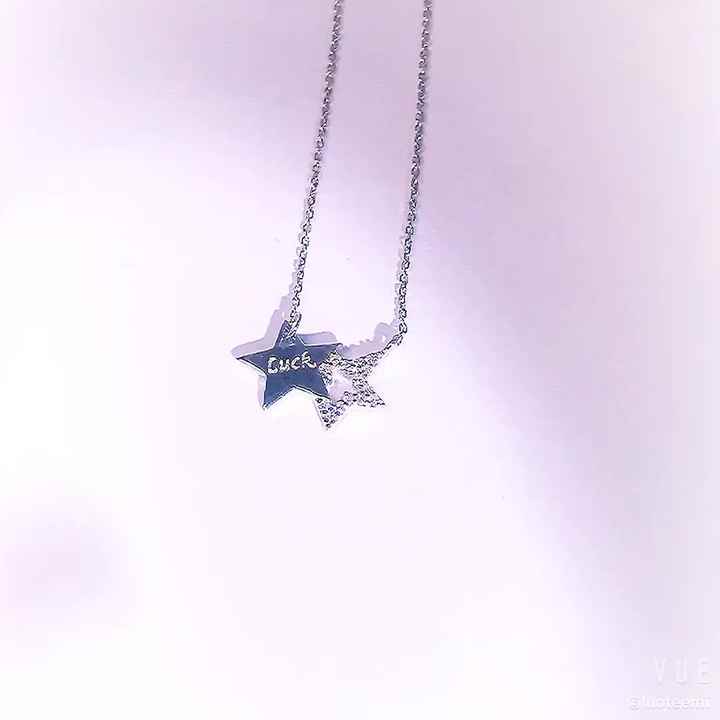 CZCITY Cubic Zirconia Christmas Glow Dark Star Necklace 925 Silver
