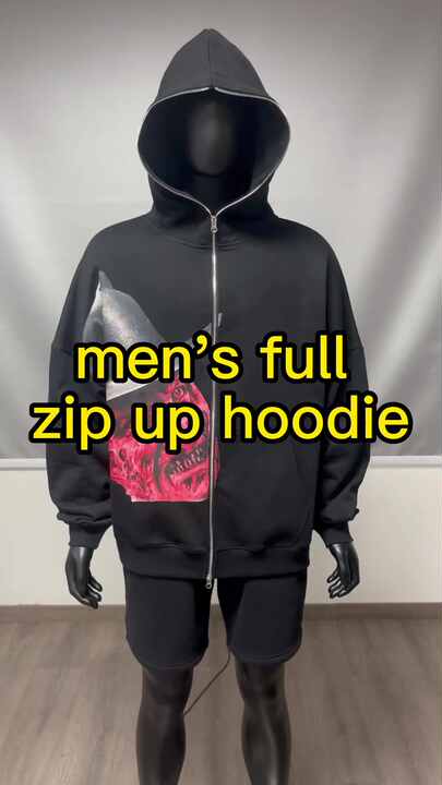 Print Holographic Men's Zip Up Hoodie