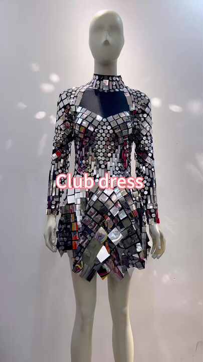 AD1259 Sequin Birthday Outfit for Women Party Show Celebrate Performance  Dress Glisten Mirror Dance Costumes