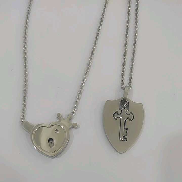 Couple Necklace Set - Key To My Heart, Openable Lock & Key Pendant, Black Alloy, Gift For Valentine's Or Anniversary