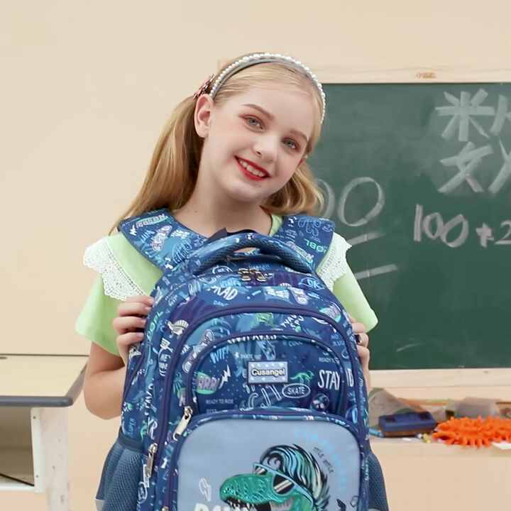 Cusangel 16 Inch Waterproof Back to School Kids Backpack Set Dinosaur  Cartoon Multi-Pocket 3-in-1 School Bag Set for Boy