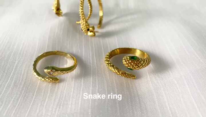 Anello Serpente Regolabile In Acciaio Inossidabile – Nero, Design A Spirale, Ipoallergenico, Gioiello Unisex, Su Cartoncino Floreale