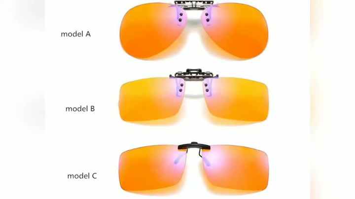 Unisex Man Women Orange Tint Lens Blue Light Blocking Anti Blue Light  Computer Clip-on Clip on for Prescription Glasses
