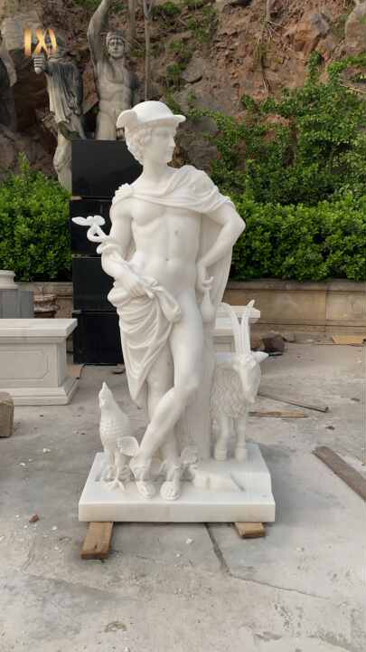 装飾的な白い大理石ギリシャのオリンパスの神々ヌード男性像彫刻