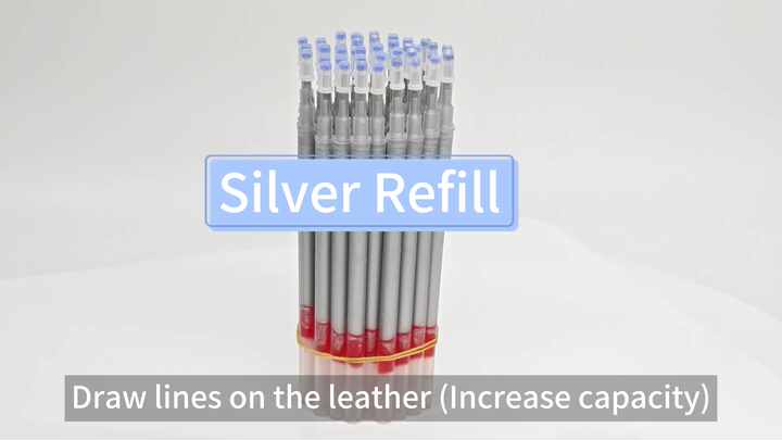 100 Pcs Silver Leather Marking Pen Set Fabric Markers with Barrel