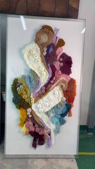 Modern Coral Reef 3D Mixed Media Wall Art - Framed Tapestries for