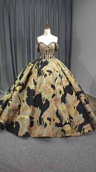 green emerald velvet dress LuxeEspy Sweetheart Gold and Black Quinceanera Dresses with Cape Puffy  Tulle Ball Gown Appliques Sweet 16 Dresses Shiny Beaded 15 Dress for Quince  2 at Amazon Women's Clothing store main image 0