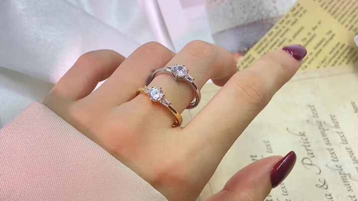 S925 Silver Ring Ice Cut Bridal Jewelry Diamond Engagement