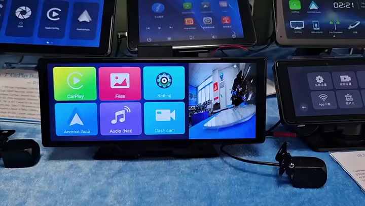 SUNWAYI Custom Android Auto Carplay Inch Touch Screen Dashcam 4k  1080p Dual Lens Dash Cam GPS Carplay