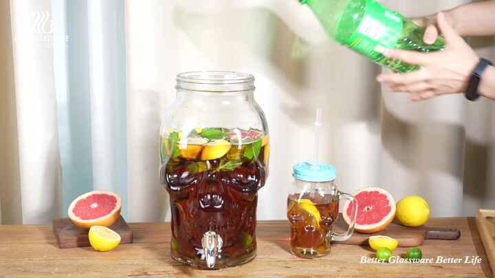 パイナップル ドリンクジャー 4つセット 卸売 ユニークなパイナップルデザイン 大容量5L 印刷入り カラフルな