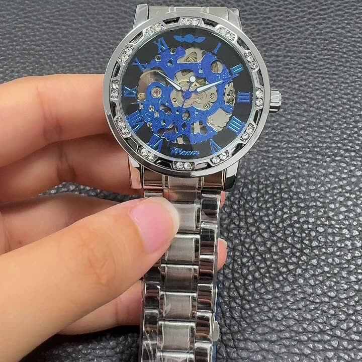 MECHANICAL WATCH Winner Blue Watches Design Men's Mechanical Wrist