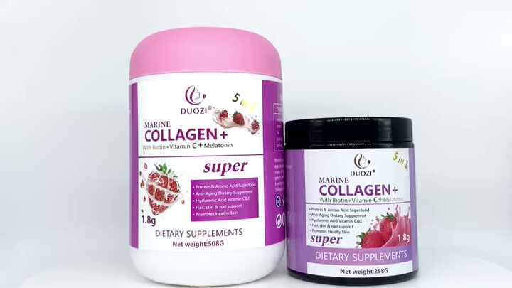 DUOZI Marine Collagen Powder with Biotin & Vitamin c & Melatonin Super Skin  Whitening Drink