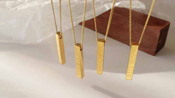 Women Personalized Hidden Message Horizontal Bar Slider Necklace Stainless  Steel Secret Message Engraved Sliding Bar Necklace