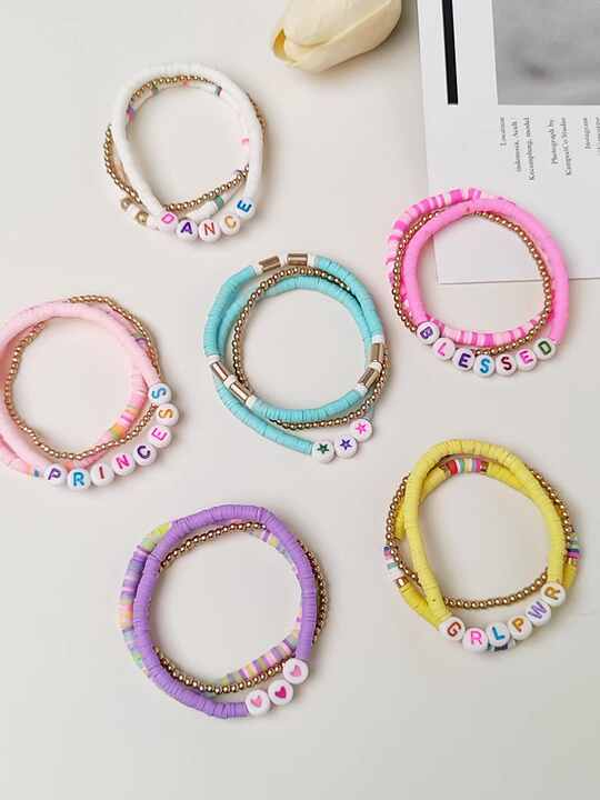 12 Braccialetti Elastici In Argilla Polimerica Per Addio Al Nubilato – Multicolore, Fatti A Mano, Regali Per Damigelle E Festa