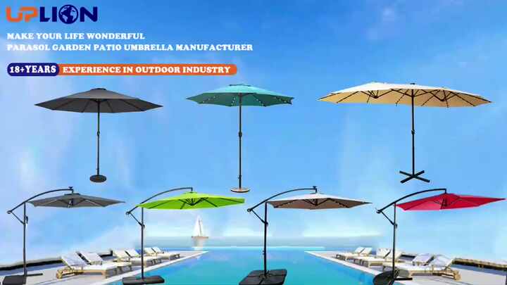 Uplion 24-Ribs Outdoor Garden Umbrella Modern Design Shanghai Style for  Patio Table Park Chairs Beautiful Courtyard
