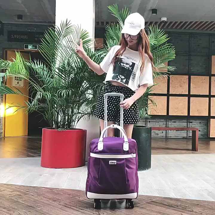 Travelling Bag Wheels Unisex Luggage with Large Capacity