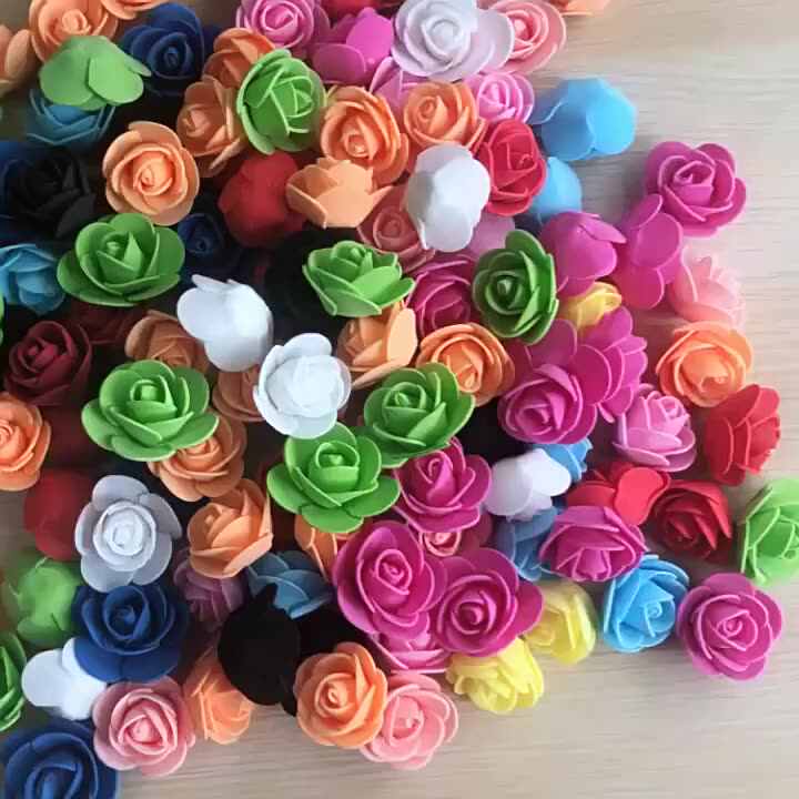 100pcs Foam Rose Heads - 3.5cm Artificial Rose Flowers For DIY Wedding Bouquets, Bear Dolls & Home Decor