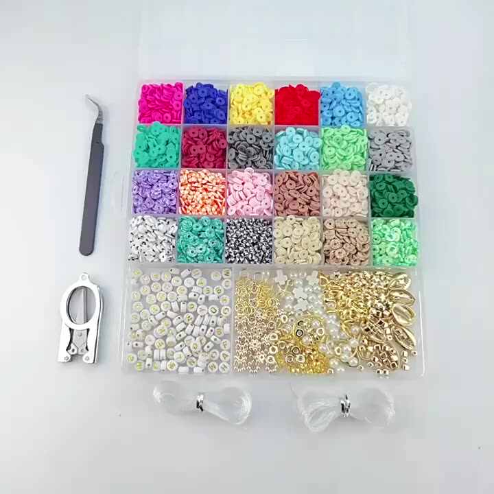 专业笑脸花水果字母扁平圆形聚合物粘土间隔珠diy饰品制作手链diy工艺套装 - Buy Polymer Clay professional ...