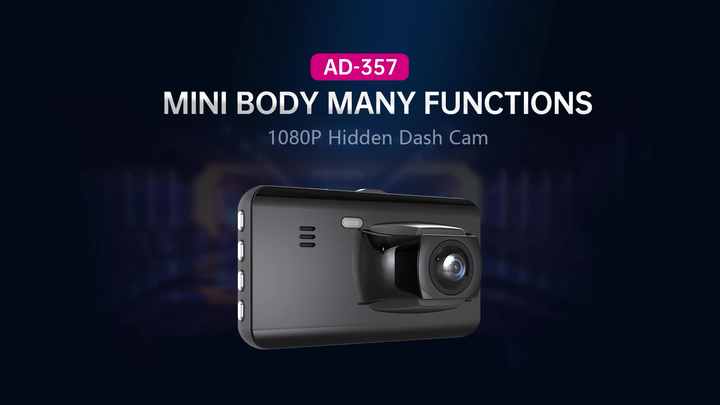 140 Degree Wide Angle Dual Channel Dash Cam - 1080P Night Vision