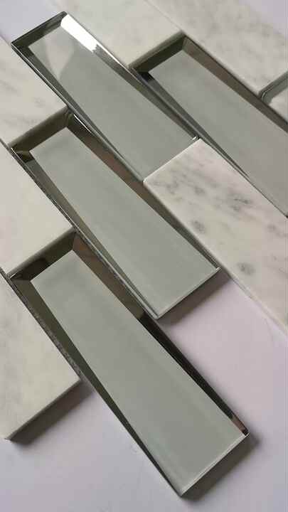metallic glass tile glass mosaic kitchen wall backsplash