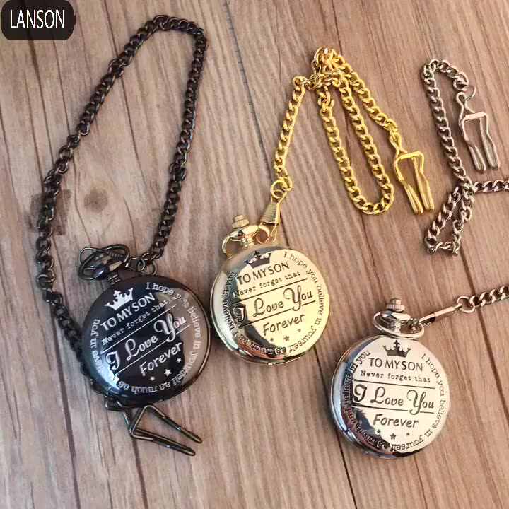 Best Gift Quartz Pocket Watch Chain to My Son Necklace