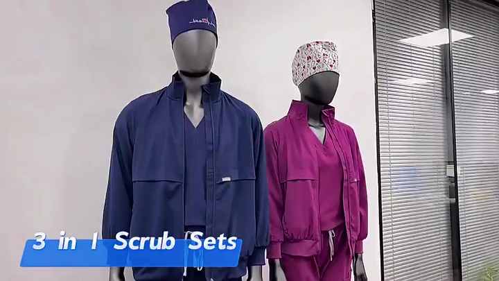 Autumn Women Scrubs Coat Customizable Medical Uniforms